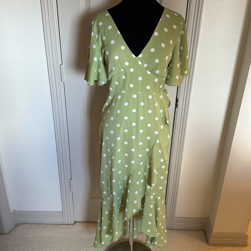 Polka dot ruffled dress